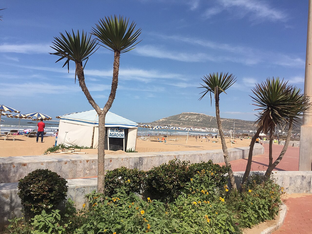 Agadir beach and Mountain
